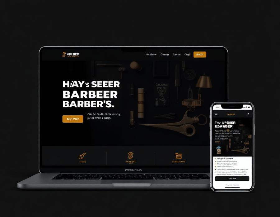 Fade & Co. Barber Shop website shown on desktop and mobile