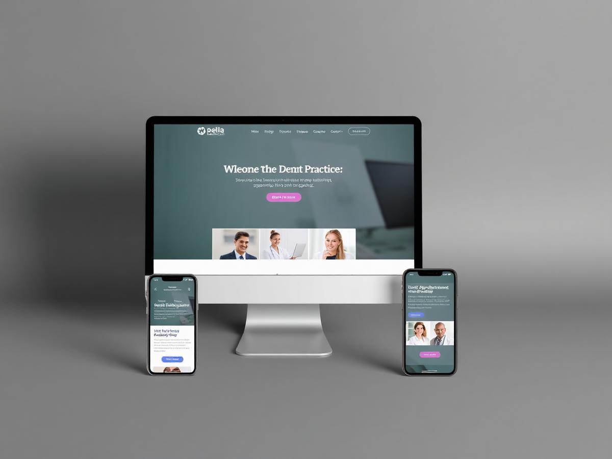 Bella Dental Care Dental Practice designed by PM Web Solutions in Pensacola, FL, shown on desktop and mobile